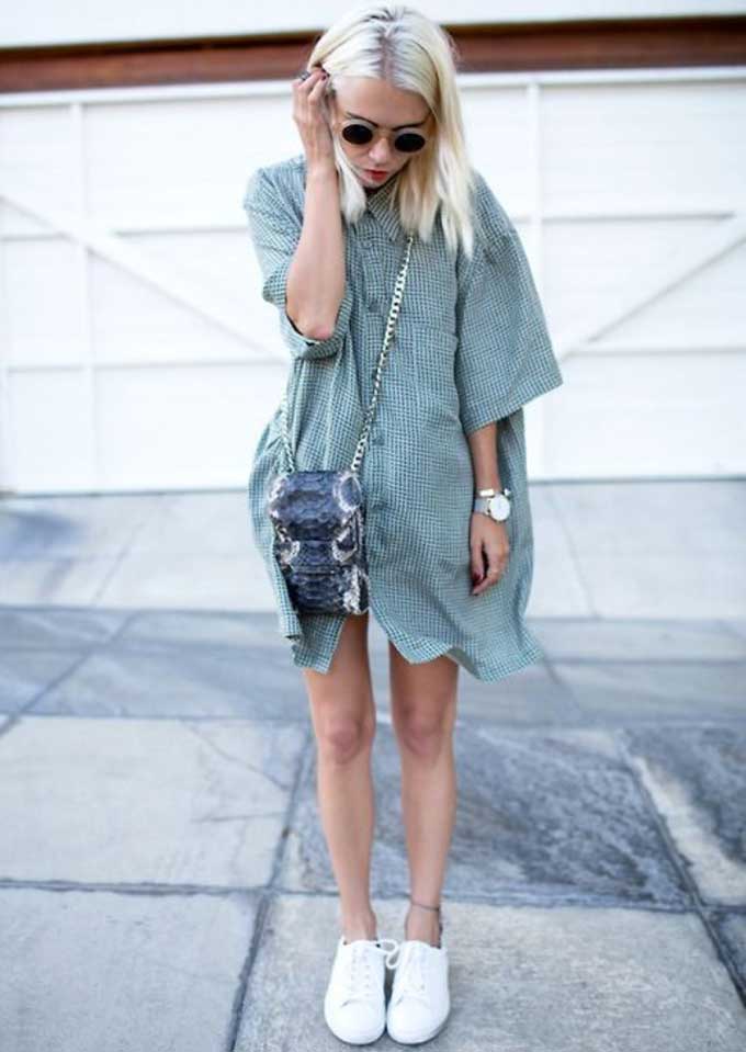 Oversized shirt dresses are non fussy and look good on every body type. Pic : organised-clutter.tumblr.com