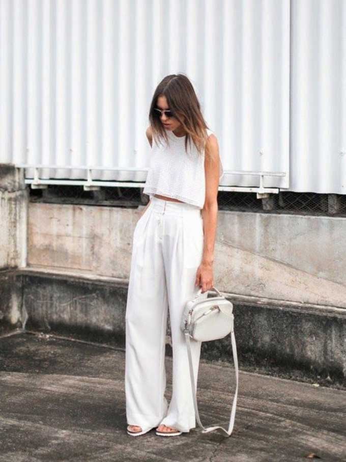 High - waisted Palazzo Pants can give you an edge when wearing crop tops. Pic: i-love-fashion-and-boys.blogspot.com