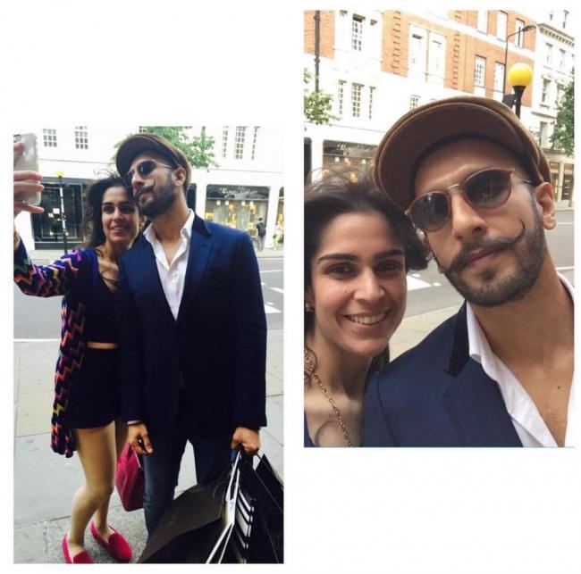Ranveer Singh posing with a fan in London | Source: Twitter |