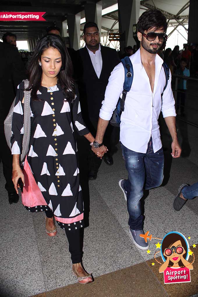 Airport Spotting: Shahid Kapoor &#038; Mira Rajput Are On Their Way To Mumbai!