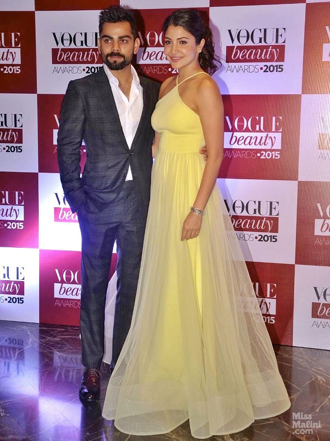 Virat Kohli and Anushka Sharma at the Vogue Beauty Awards 2015