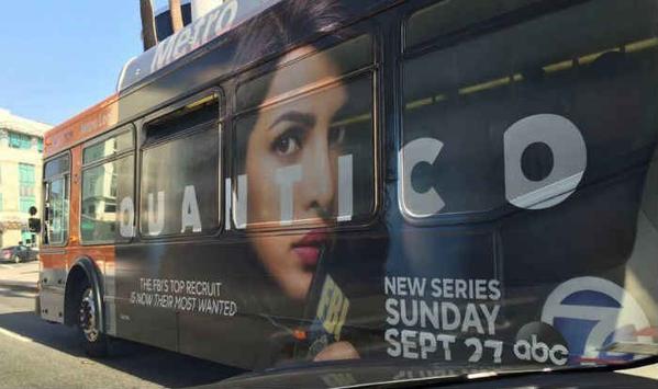 Priyanka Chopra in Quantico ads | Source: Twitter |