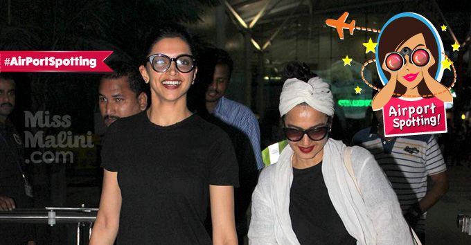 Deepika Padukone &#038; Rekha Twinning At The Airport Is The Best Thing You’ll See Today