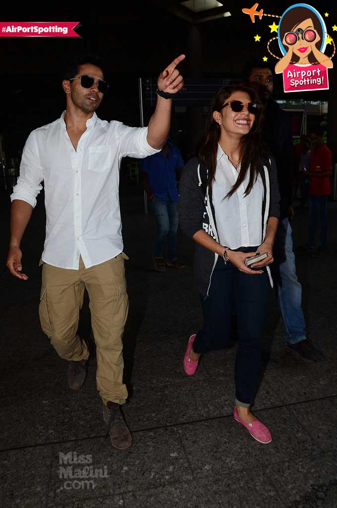 Varun Dhawan &#038; Jacqueline Fernandez At The Airport Will Give You Outfit Goals AF!