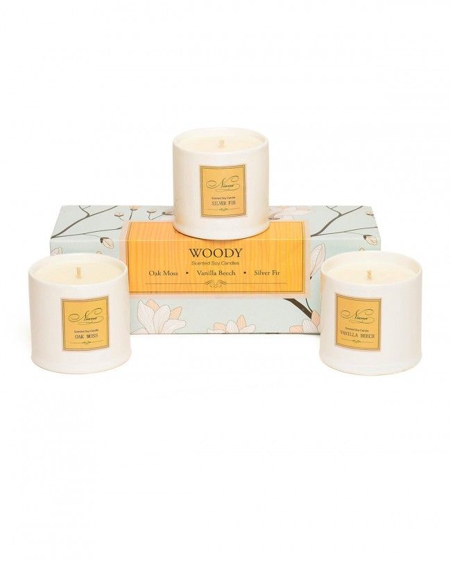 Niana - Set of 3 - Woody Scented Soy Candles