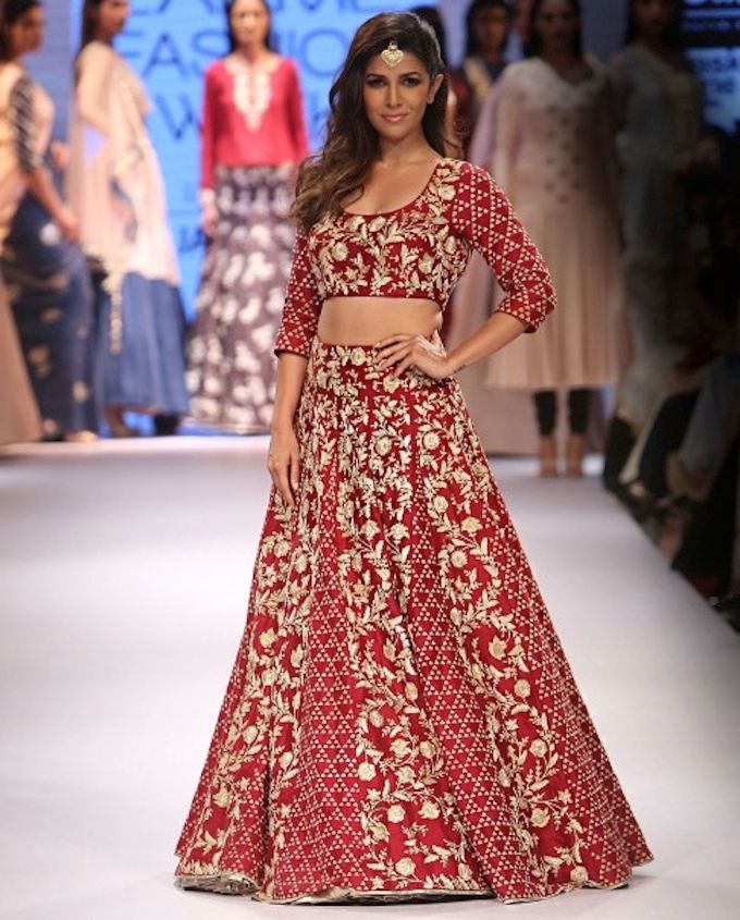 Nimrat Kaur for Payal Singhal LFW AW15 Off The Runway on Exclusively.com
