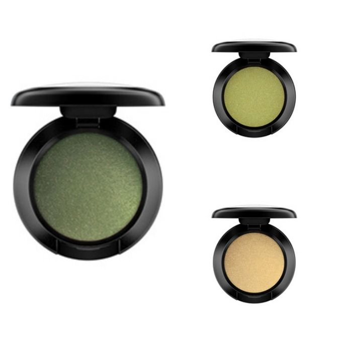MAC Eye Shadows In 'Humid', 'Lucky Green' & 'Gorgeous Gold' (Source: MAC Cosmetics)
