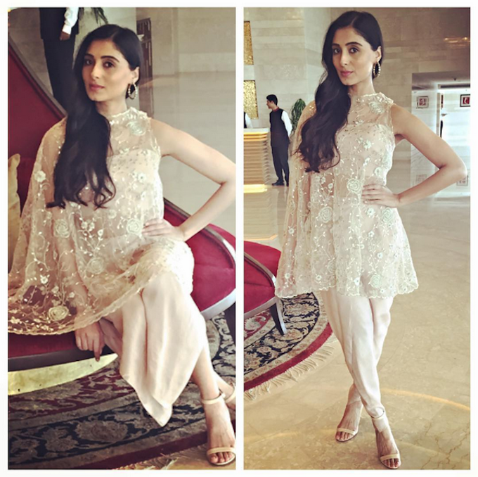 Pernia Qureshi in Payal Singhal for Jaanisaar promotions