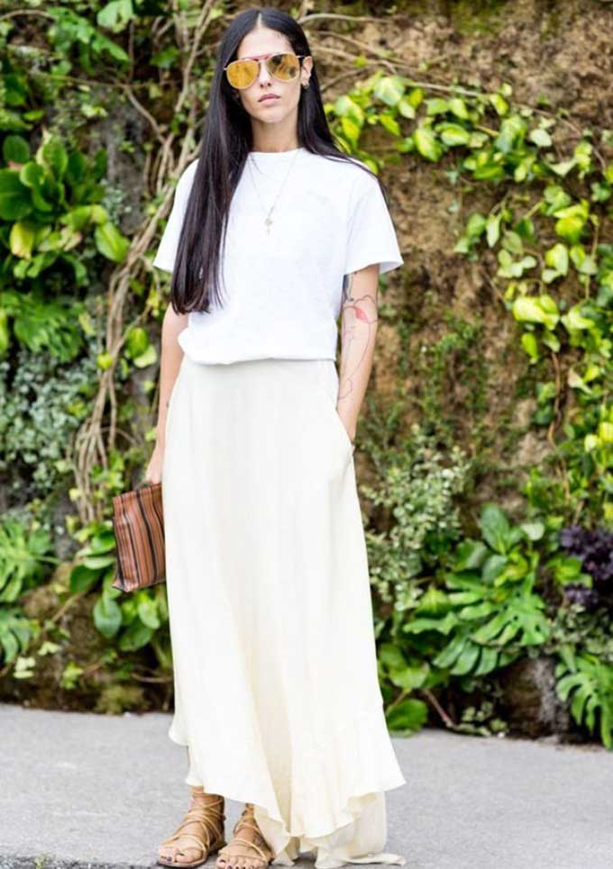 Throw a cotton crop top over a maxi and you get that layered  look. Pic: stylishinberilin.tumblr.com