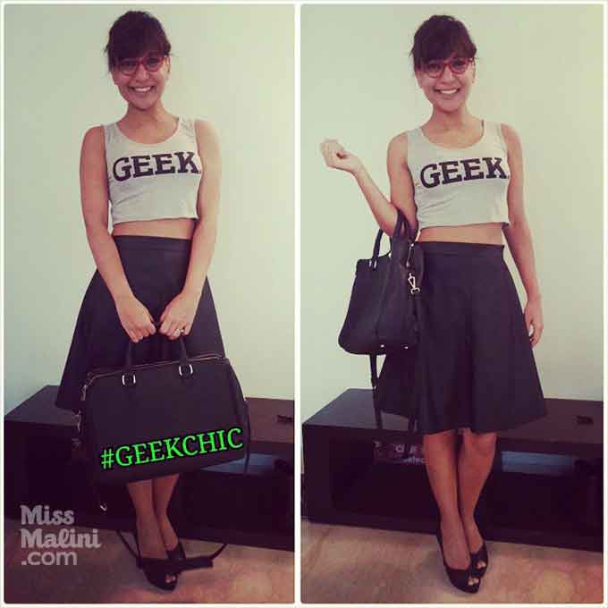 MissMalini in FabAlley crop-top and skirt