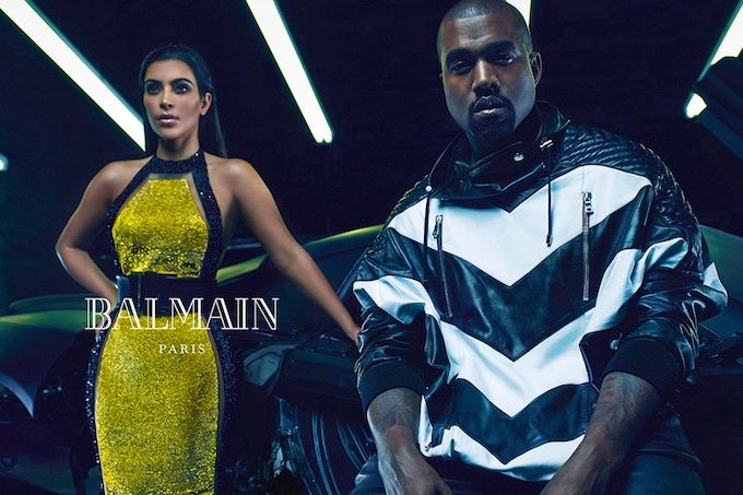 Kim and Kanye for Balmain SS15