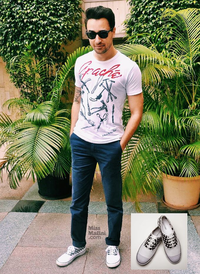 Imran Khan in A Child Of The Jago, Brooks Brothers and Comme des Garçons x Bata to promote ‘Katti Batti’ at Radio City 91.1 FM (Photo courtesy | Viral Bhayani)