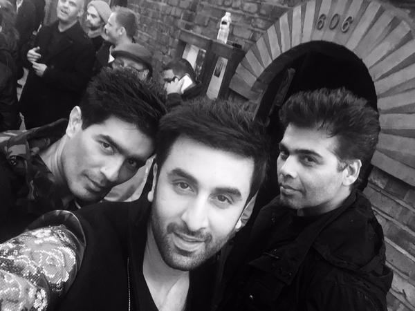 Ranbir Kapoor, Manish Malhotra and Karan Johar | Source: Twitter |