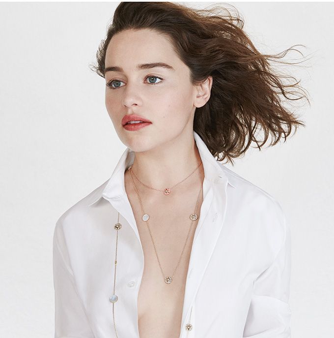 Emilia Clarke for Dior's Rose Des Vents Jewellery