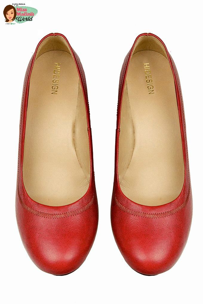 Hidesign Women's Bardot Red Leather Pumps