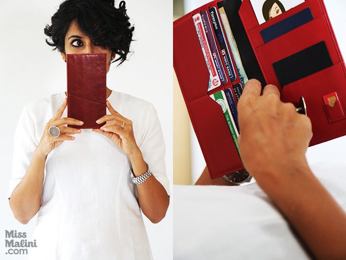 Payal Khandwala with the Travel wallet from Tachi