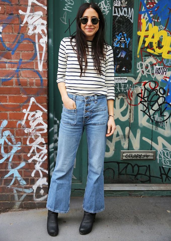 Be Casual and wear striped with your flares. Pic: manrepeller.com