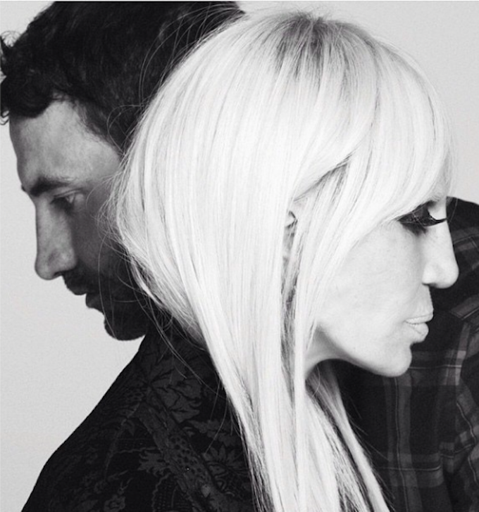 Riccardo Tisci and Donatella Versace (Source: Instagram/ @riccardotisci17)