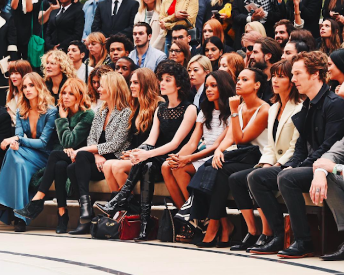 Front row at the Burberry show Spring 2016 (Source: Instagram/@Burberry)