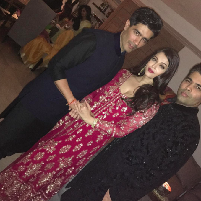 Manisha Malhotra, Aishwarya Rai Bachchan and Karan Johar (Source: Instagram/@manishmalhotra05)