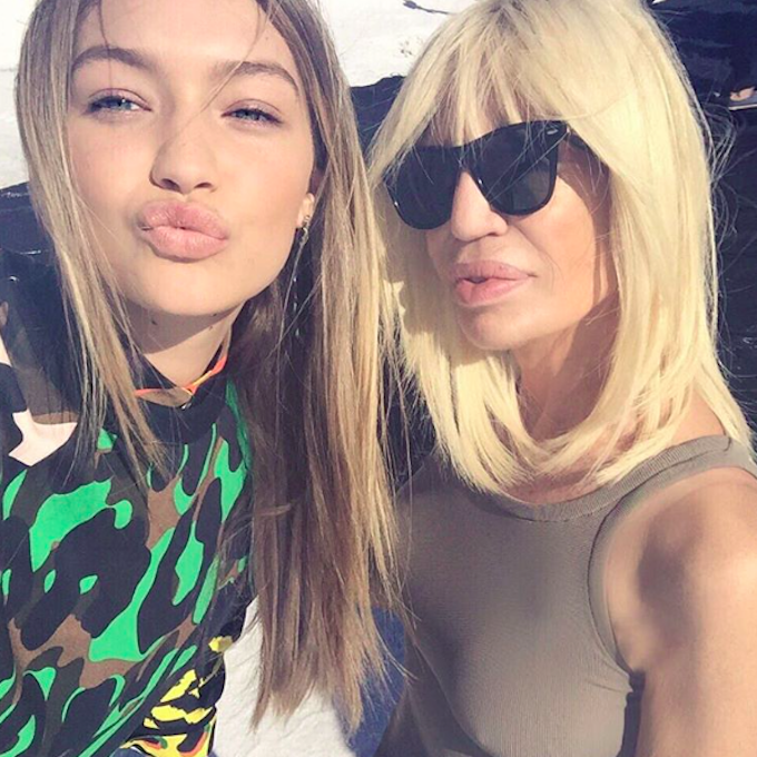 Gigi Hadid and Donatella Versace (Source: Instagram/@DonatellaVersace)