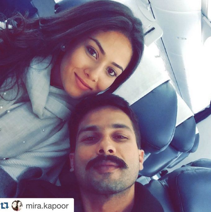 Now Mira Kapoor Shared An Adorable Airplane Selfie With Shahid Kapoor!