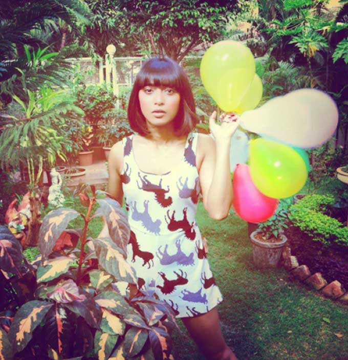 Keeping it cute in a quirky little dress. (source: @sayanigupta on Instagram)
