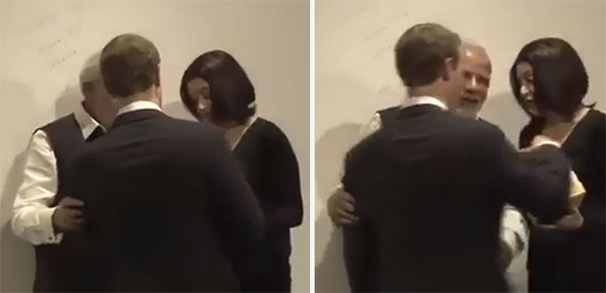 LOL! Watch How Narendra Modi Moves Mark Zuckerberg As He Comes Between Him And The Camera!