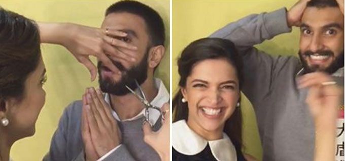 WHOA! Deepika Padukone Just Cut Ranveer Singh’s Moustache Off!