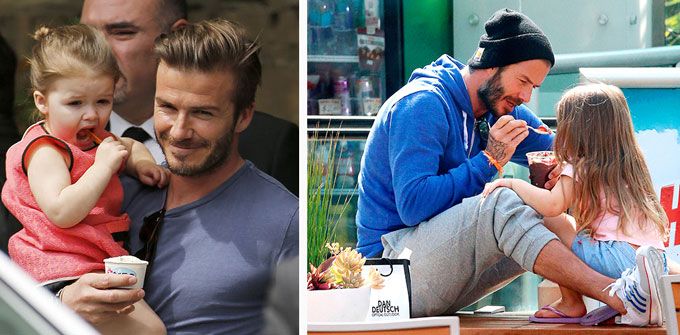 David Beckham and Harper Beckham