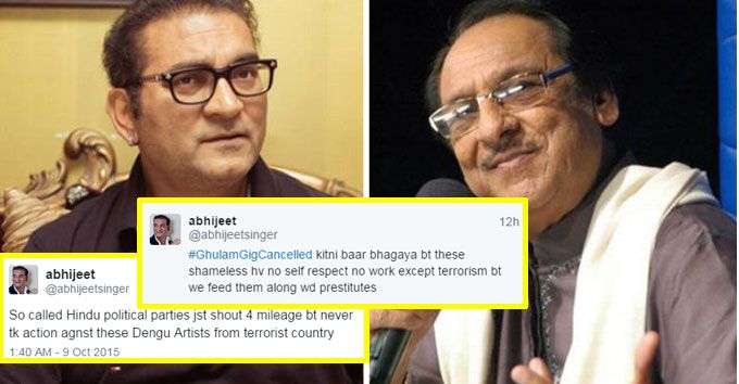 Twitter Rant: Singer Abhijeet Calls Ghulam Ali A “Dengue Artist” From A “Terrorist Country”!