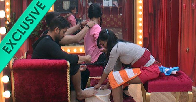 EXCLUSIVE: Keith Sequeira Massages Mandana Karimi While Rochelle Rao Gives Him A Pedicure!