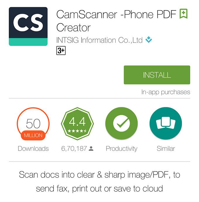 CamScanner to scan your documents