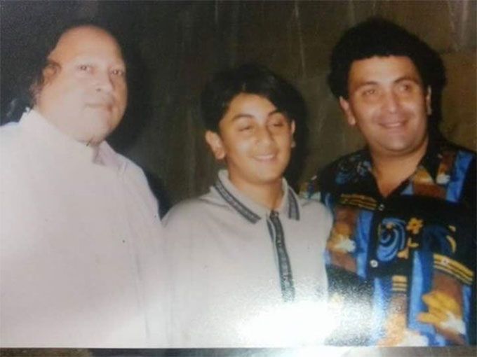 Young Ranbir,Nusrat Ali Khan Sahab and myself. Kahaan ki,kidhar ki,Kuch yaad naheen but thanks whoever sent this