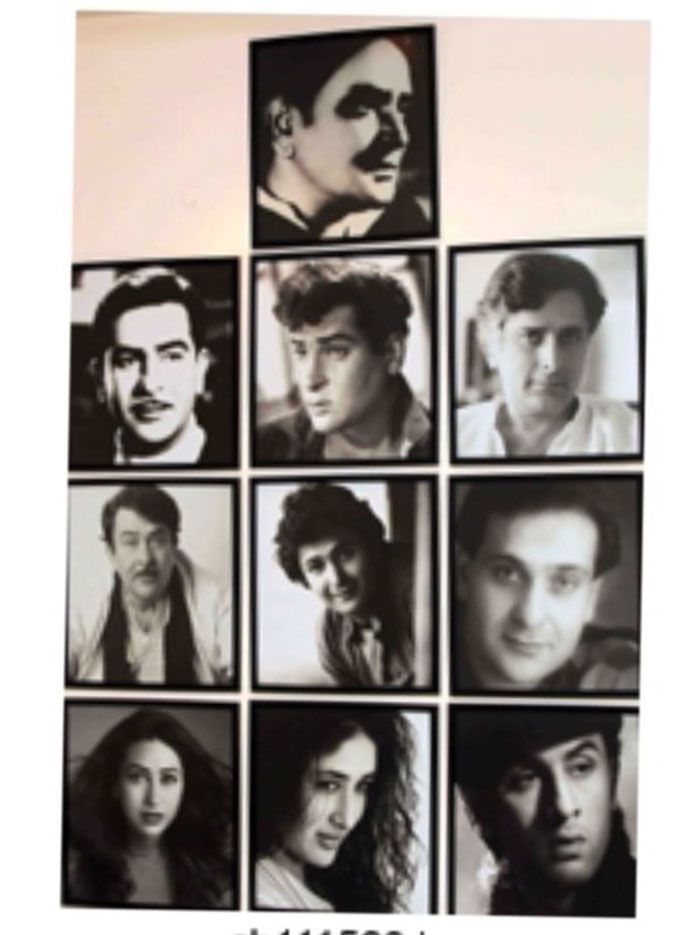 "The Kapoor actors on a wall at the RK Studios"