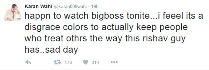 TV Actor Karan Wahi Calls Bigg Boss 9 Disgraceful!