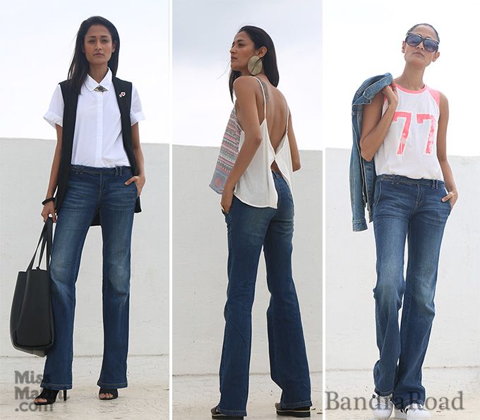 3 ways to style your flared denims.