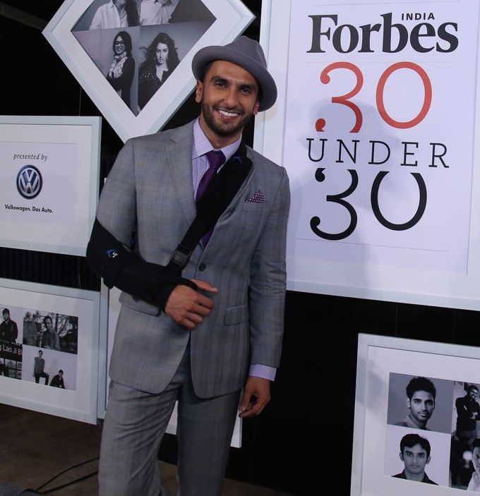 Ranveer Singh in Brooks Brothers at the Forbes 30 Under 30 event