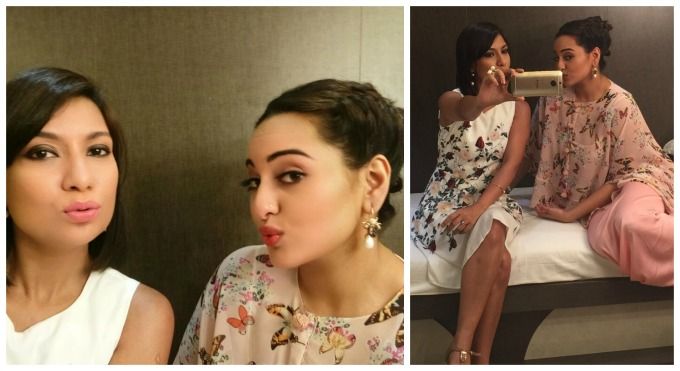 MissMalini poses for a selfie with Sonakshi Sinha