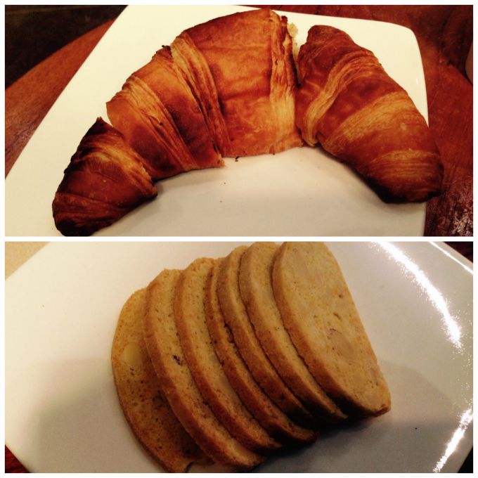 Butter croissant; almond biscotti