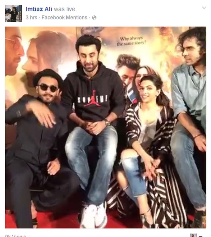 VIDEO: Ranveer Singh Chills With Deepika Padukone, Ranbir Kapoor &#038; Imtiaz Ali!