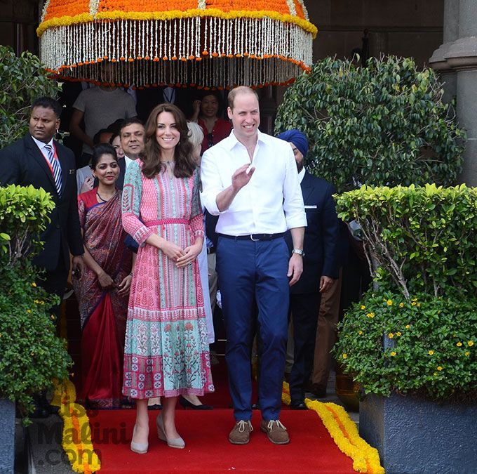 The Duke & Duchess Of Cambridge on their way to Oval Maidan in Mumbai