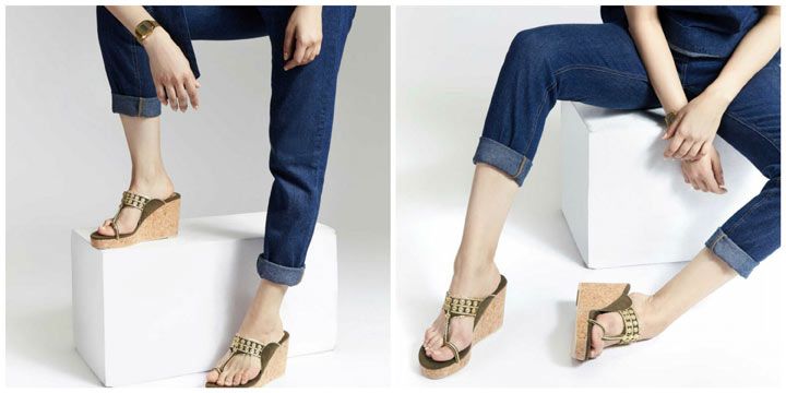 Olive Kolhapuri Wedges By Malini Ramani for The Label Life— 3990 INR