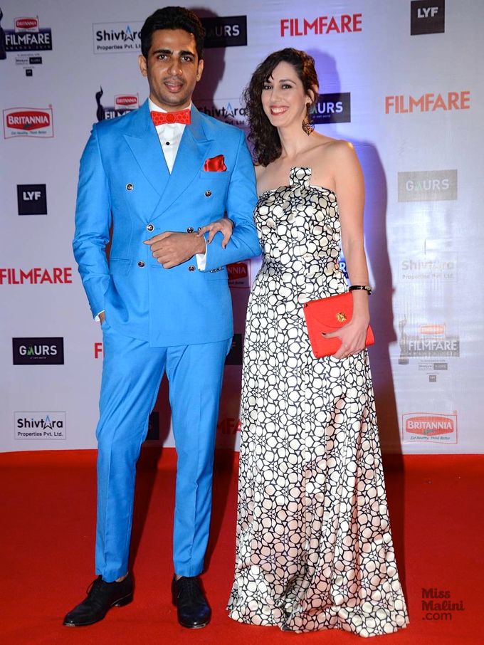 Gulshan Devaiah and wife Kalli at the 2016 Filmfare Awards (Photo courtesy | Viral Bhayani)