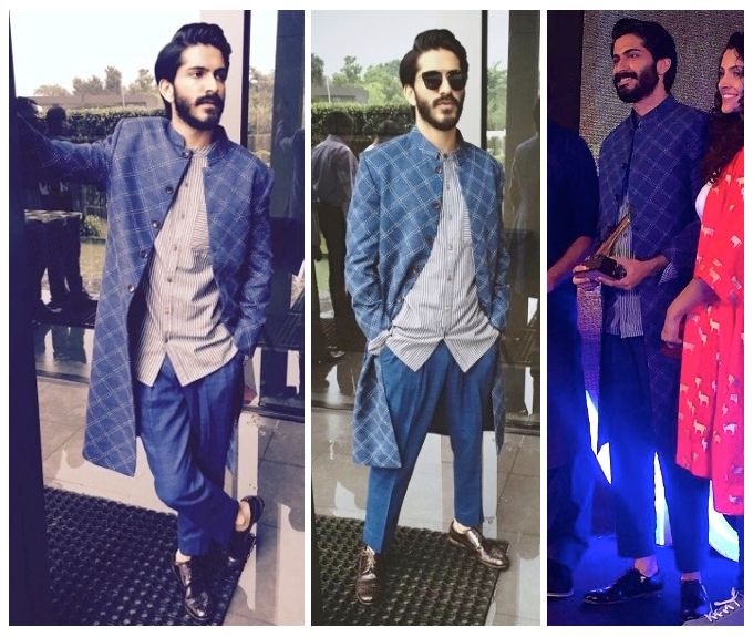 Harshvardhan Kapoor in KHANIJO by Gaurav Khanijo, bhane. and Dolce & Gabbana for the Mirzya second trailer launch in Raipur