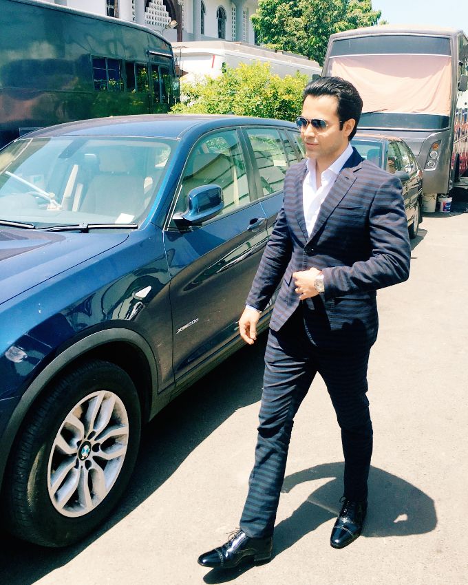 Emraan Hashmi in Andrea Pompilio, Ermenegildo Zegna and Tod’s on the sets of India’s Got Talent