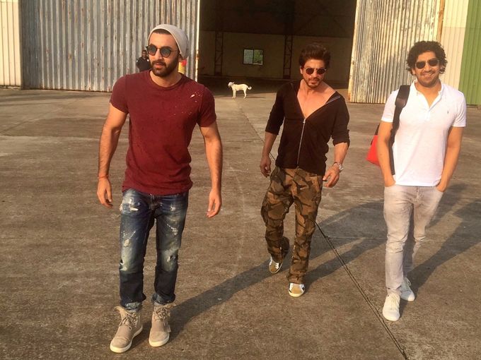 Ranbir Kapoor, Shah Rukh Khan and Ayan Mukerji (Photo courtesy | Karan Johar Twitter)