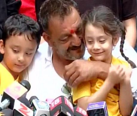 Sanjay Dutt with his kids