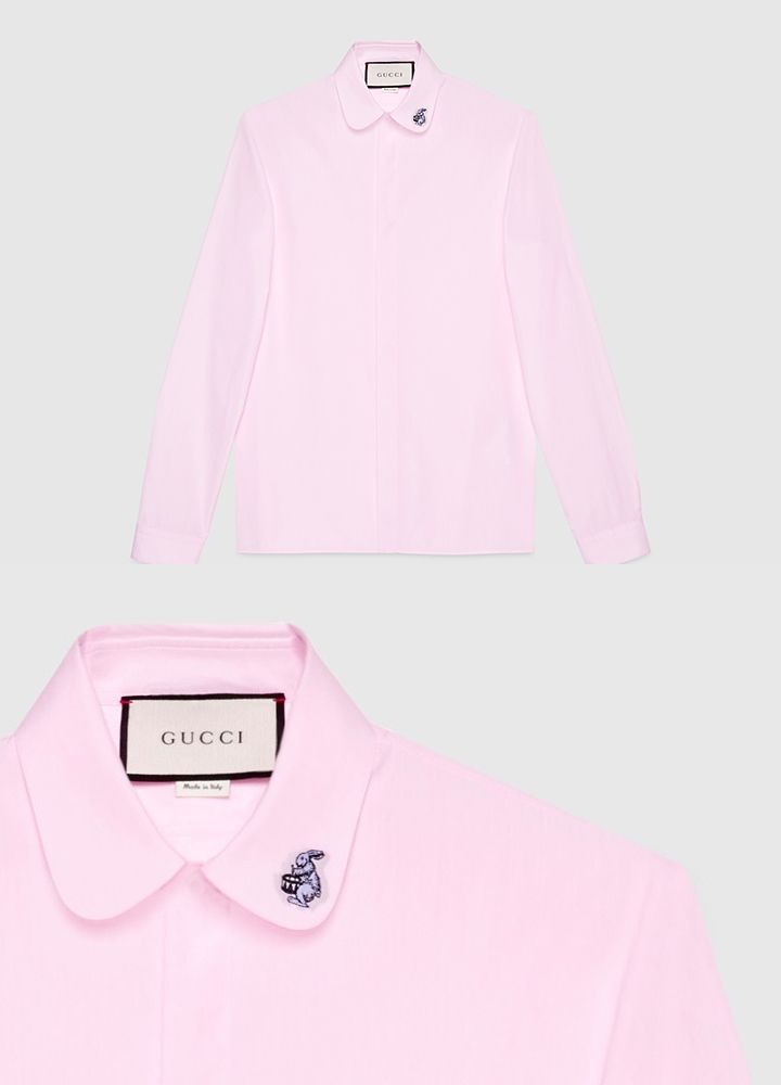 Gucci Rabbit embroidered Cambridge shirt