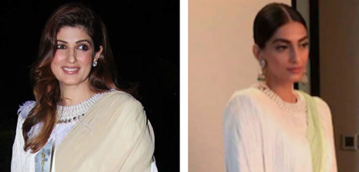 Sonam Kapoor &#038; Twinkle Khanna In The EXACT Same Sari